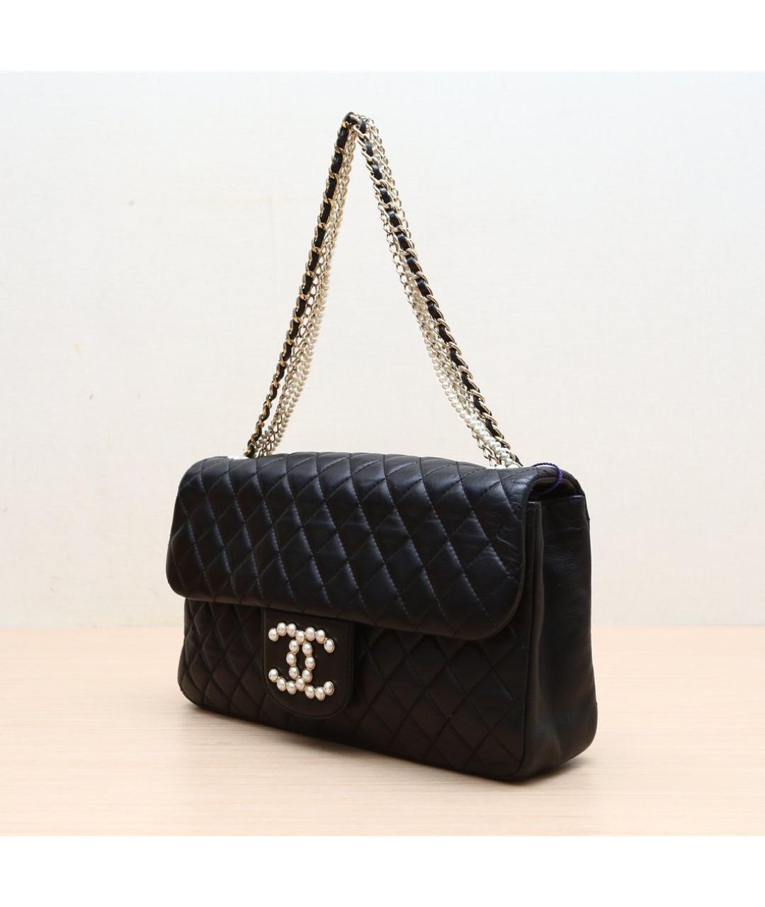 CHANEL Черная кожаная сумка через плечо, фото 4