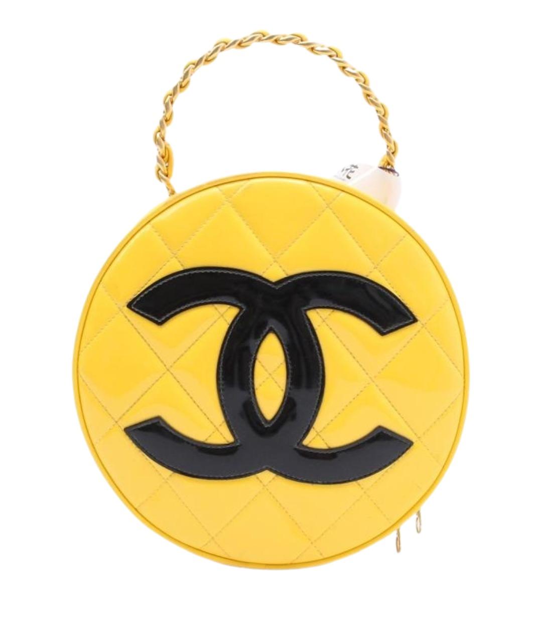 CHANEL Желтая сумка с короткими ручками, фото 1
