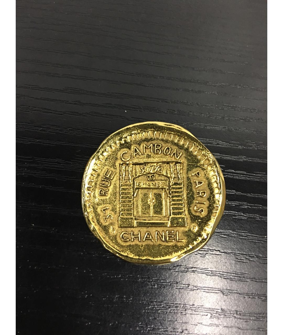 CHANEL Золотая металлическая булавка / брошь, фото 6