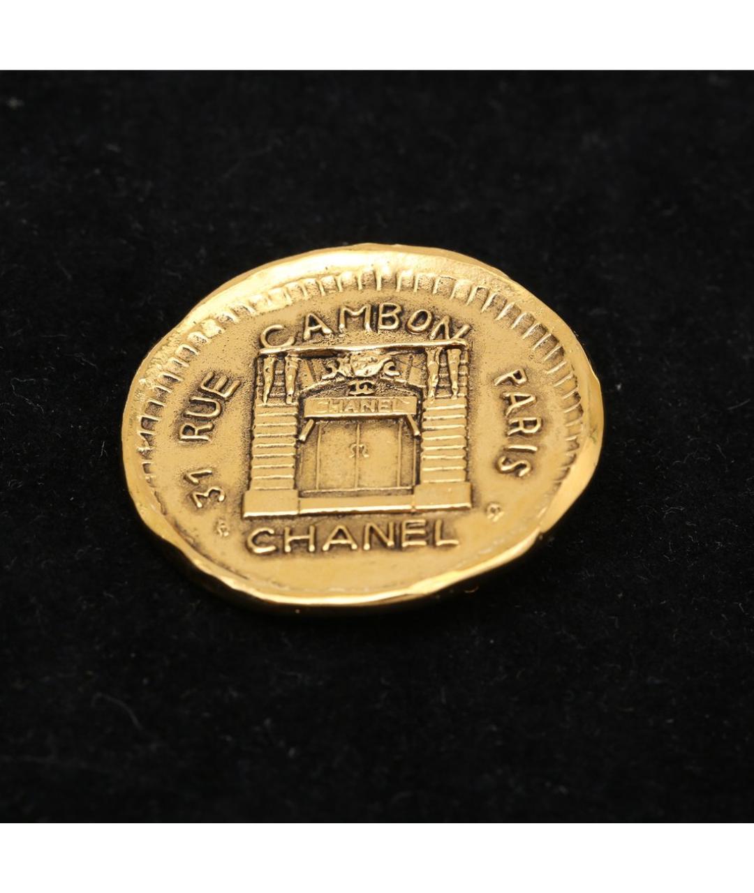 CHANEL Золотая металлическая булавка / брошь, фото 2