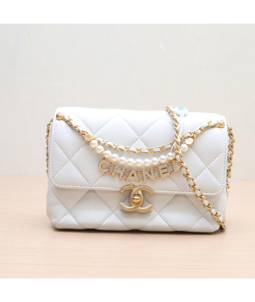 CHANEL Белая сумка через плечо, фото 4