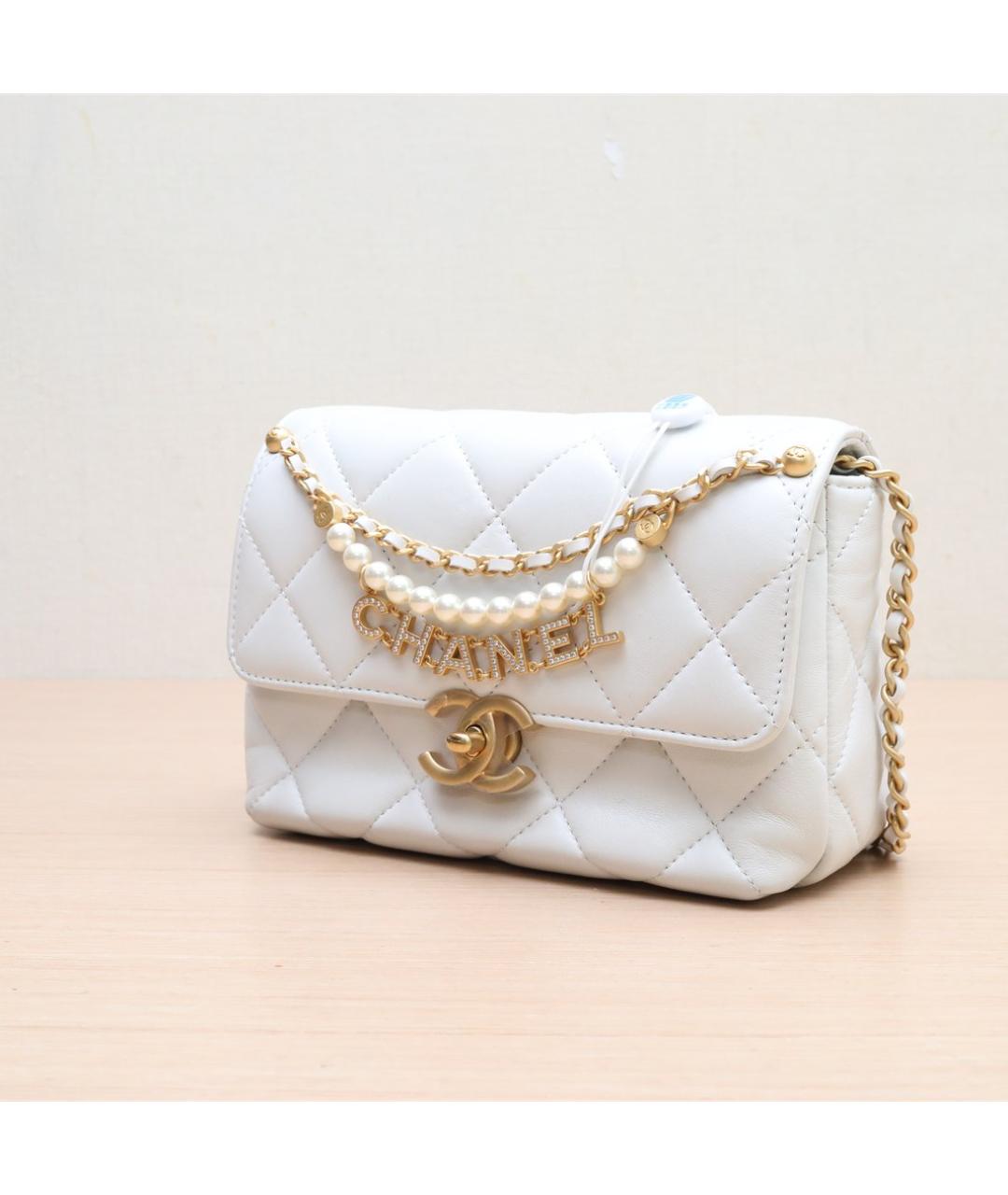 CHANEL Белая сумка через плечо, фото 5