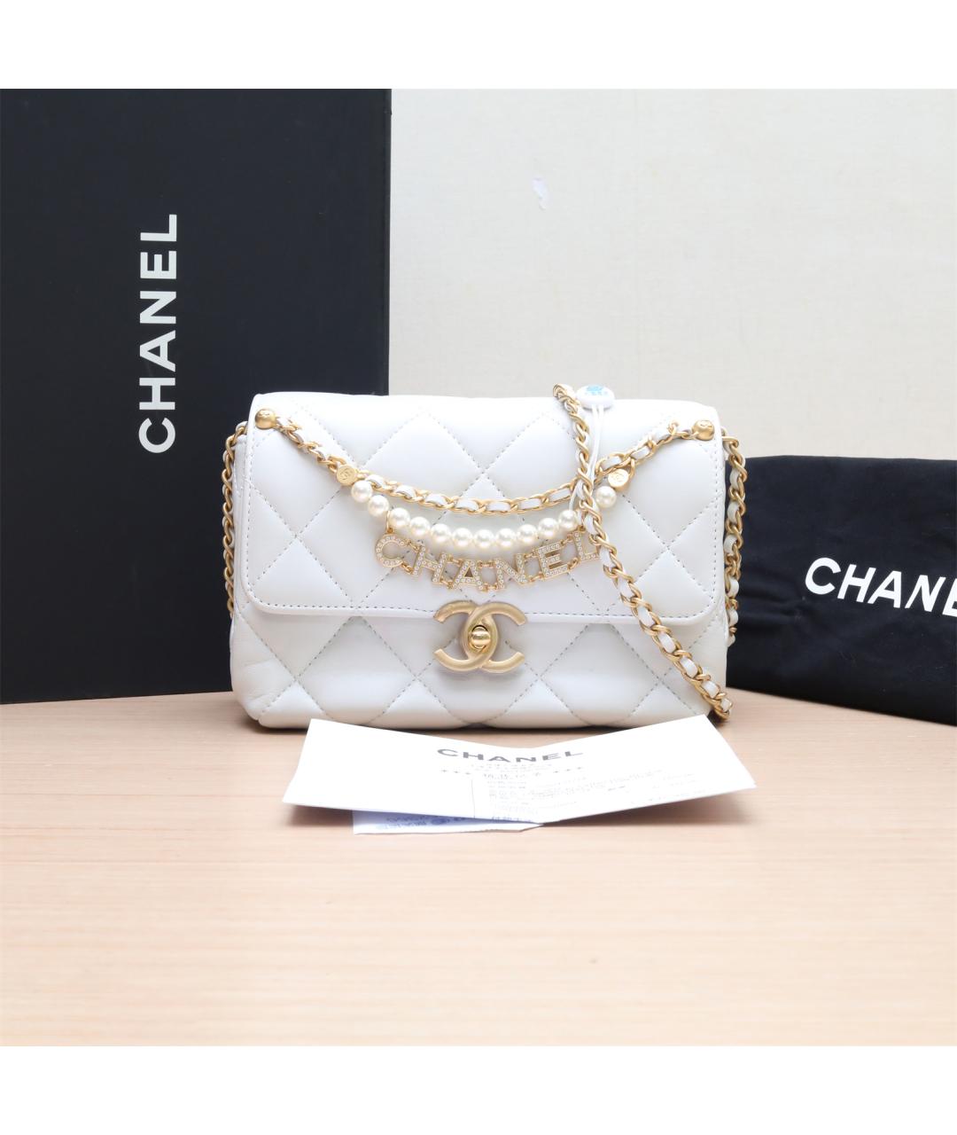 CHANEL Белая сумка через плечо, фото 3