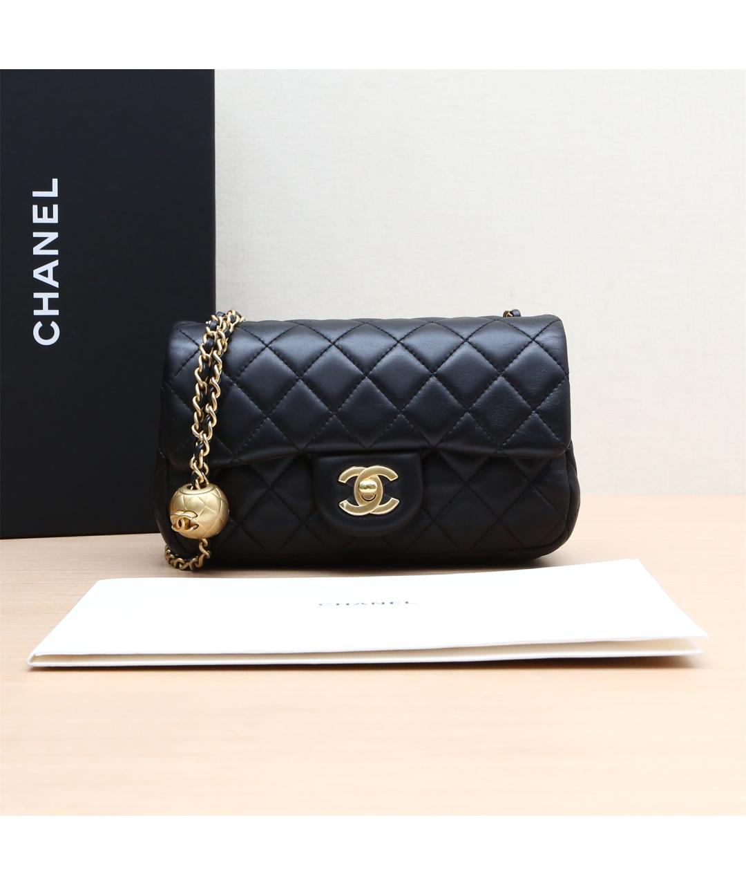 CHANEL Черная кожаная сумка через плечо, фото 2