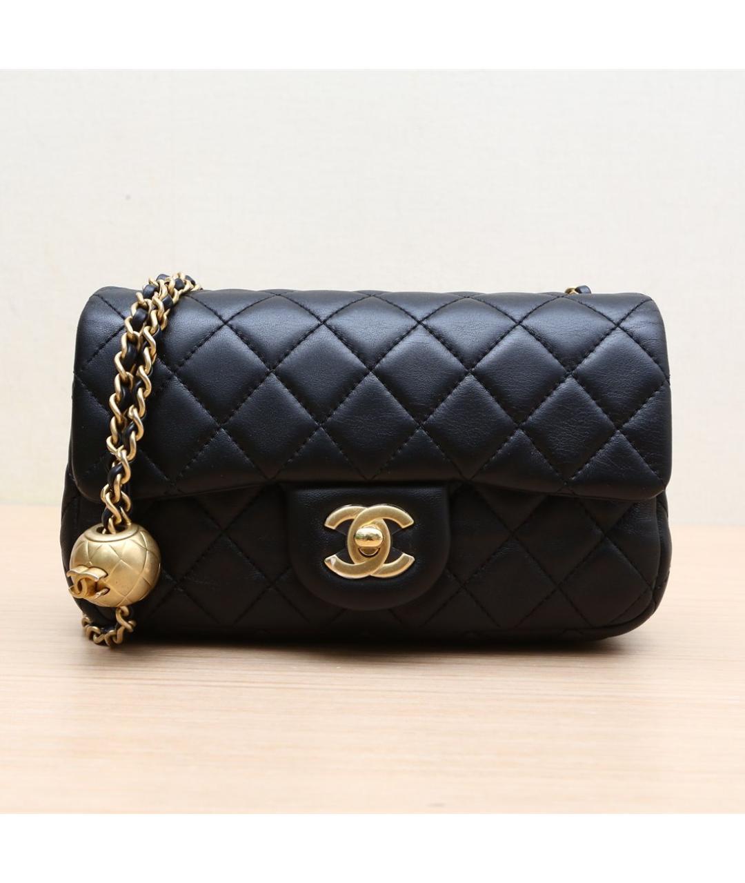 CHANEL Черная кожаная сумка через плечо, фото 3