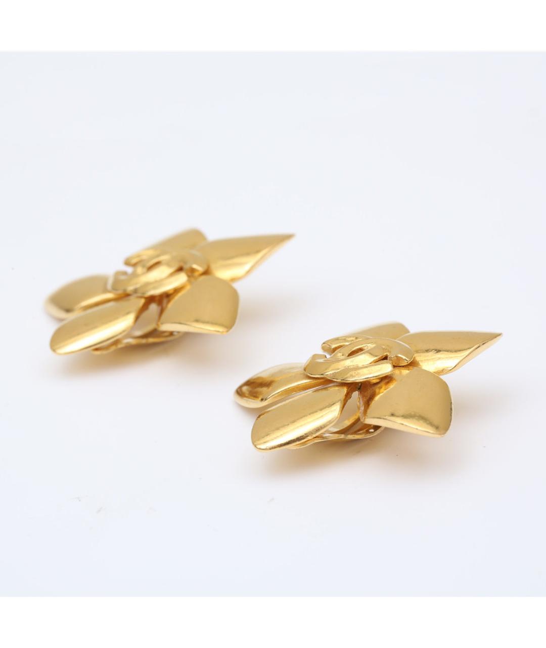 CHANEL Золотые металлические клипсы, фото 3