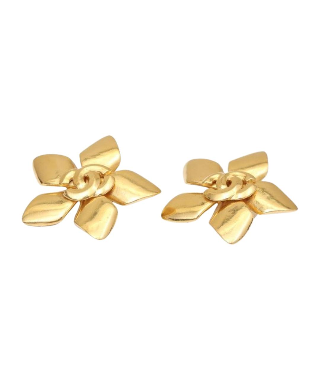 CHANEL Золотые металлические клипсы, фото 1