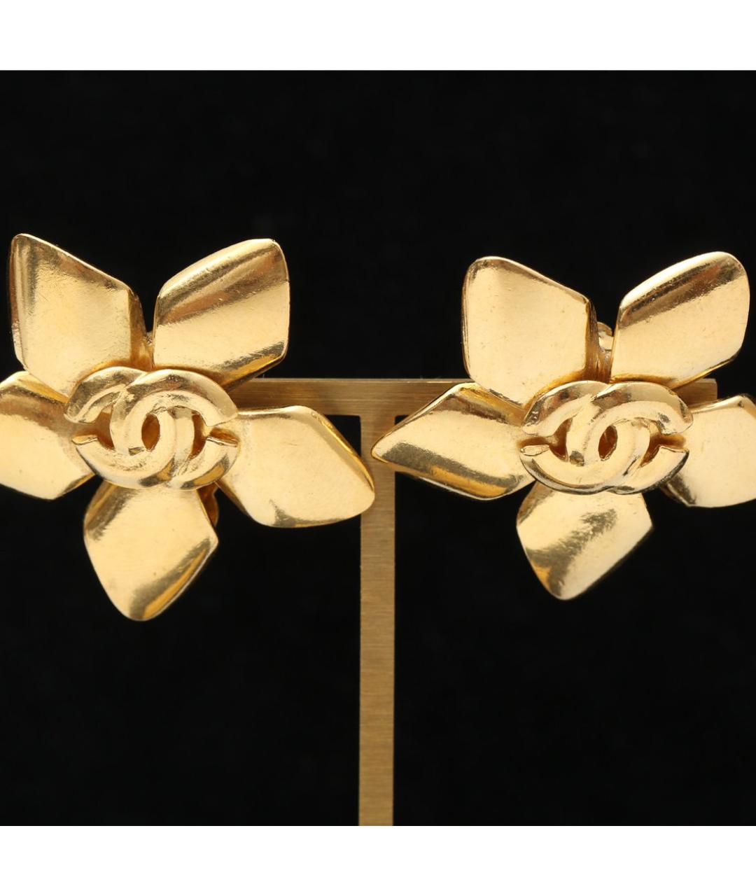 CHANEL Золотые металлические клипсы, фото 2