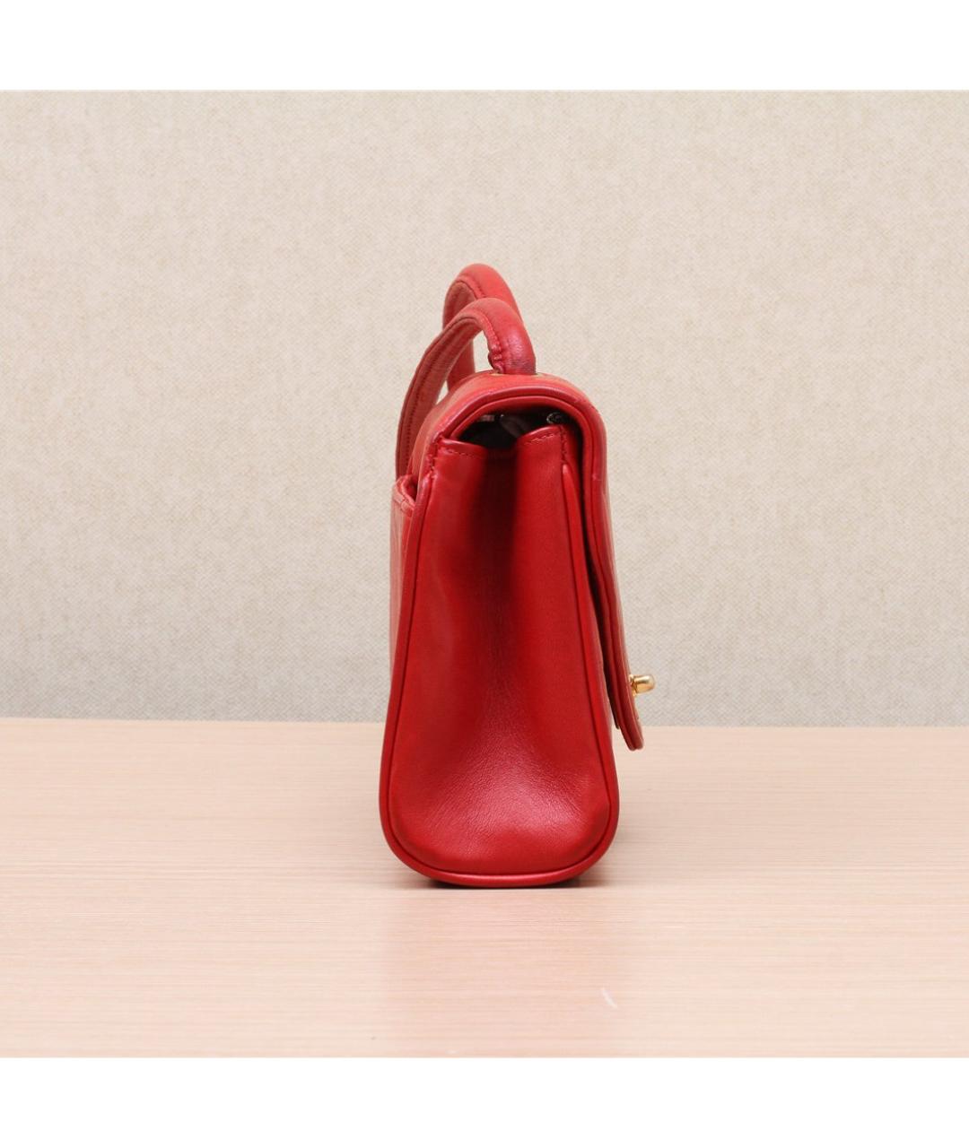 CHANEL Красная кожаная сумка через плечо, фото 3