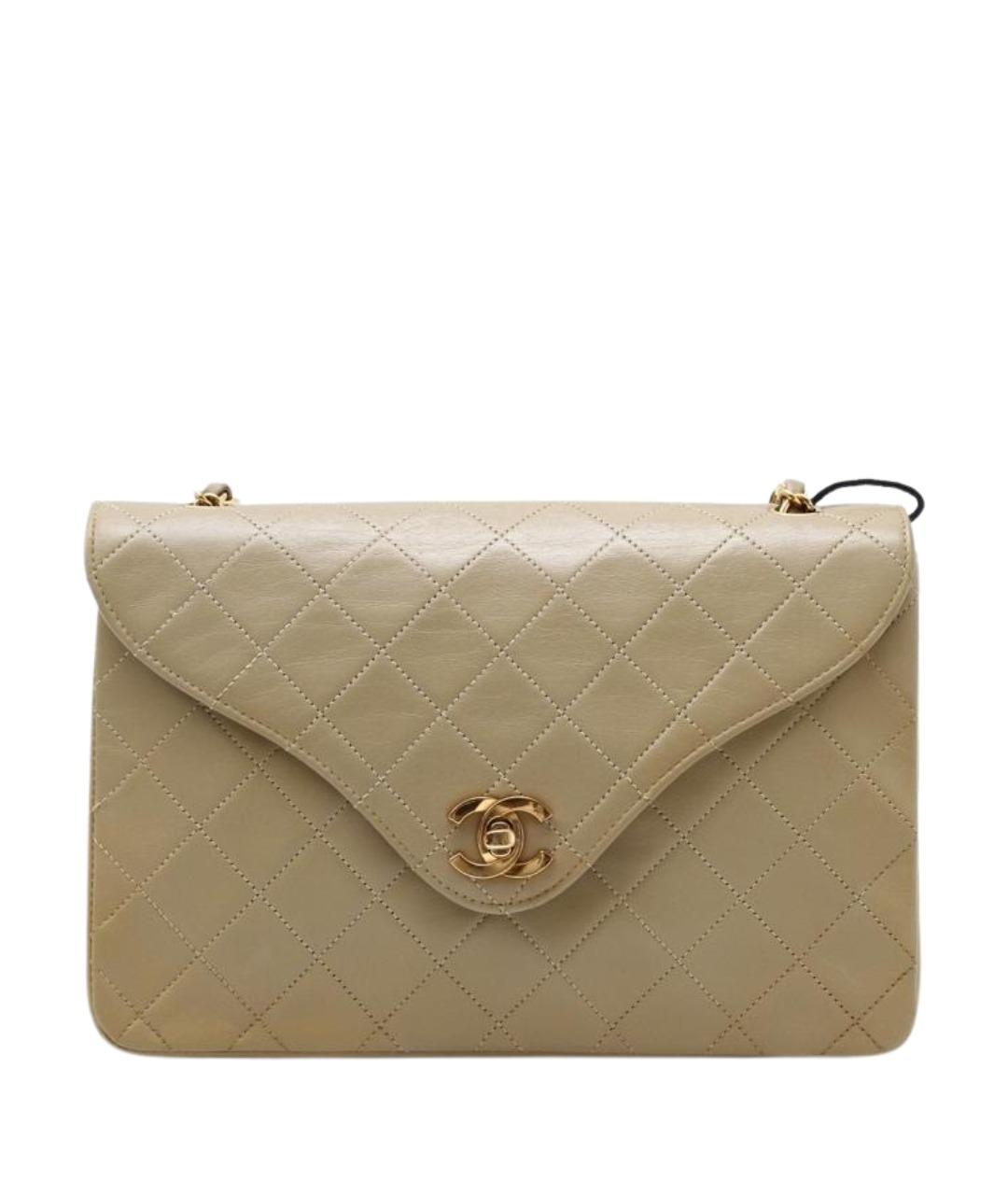 CHANEL Бежевая кожаная сумка через плечо, фото 1