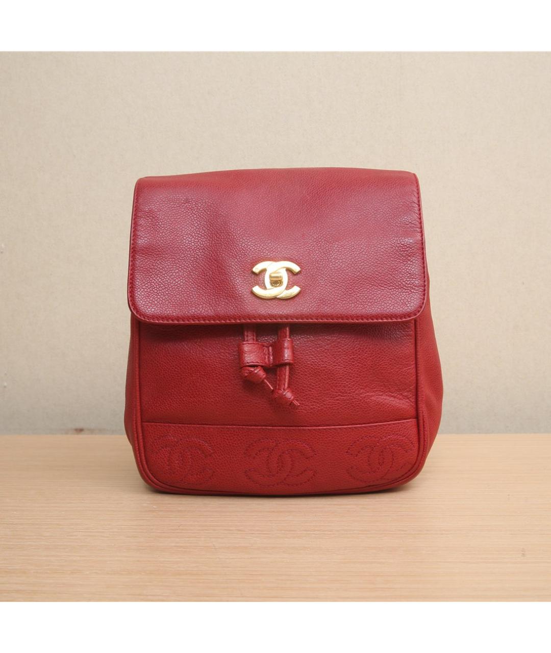 CHANEL Красный рюкзак, фото 2