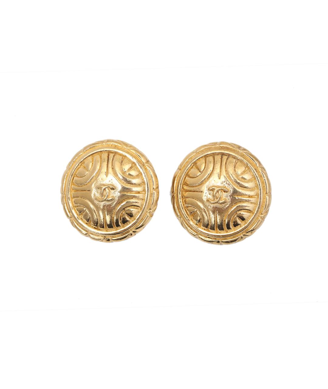 CHANEL Золотые металлические клипсы, фото 1