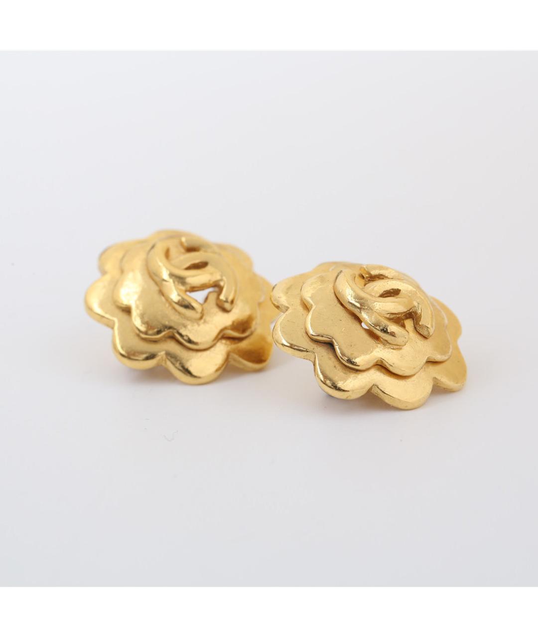 CHANEL Золотые металлические клипсы, фото 3