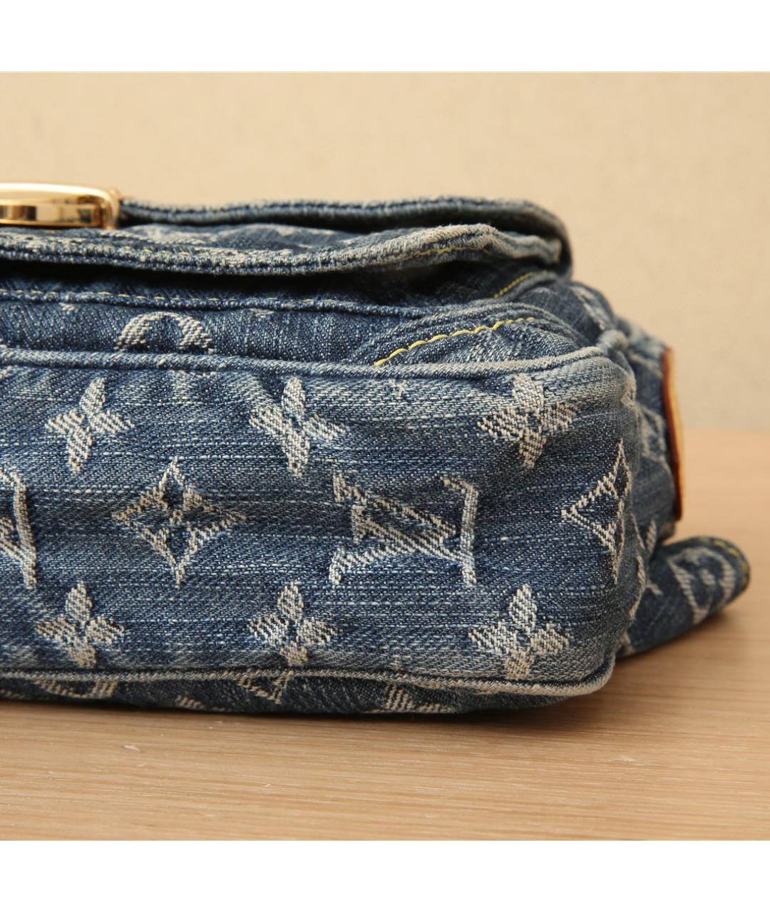 LOUIS VUITTON Синяя деним сумка через плечо, фото 9