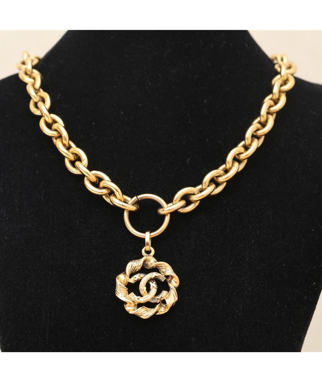 CHANEL Золотое металлическое колье, фото 2