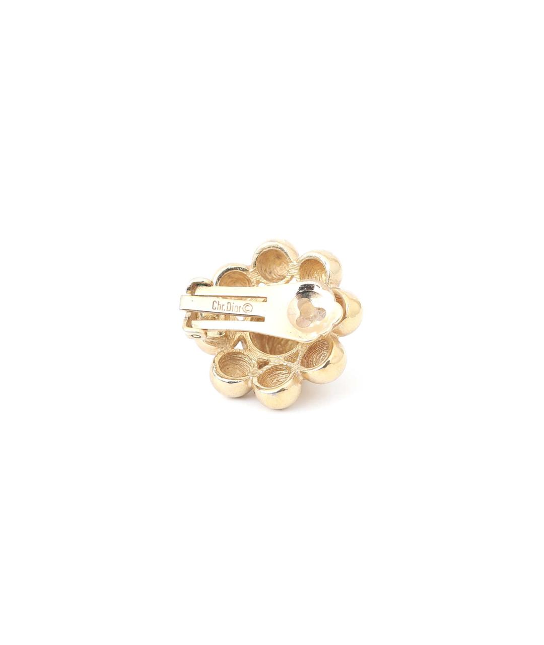 CHRISTIAN DIOR Золотые металлические клипсы, фото 4