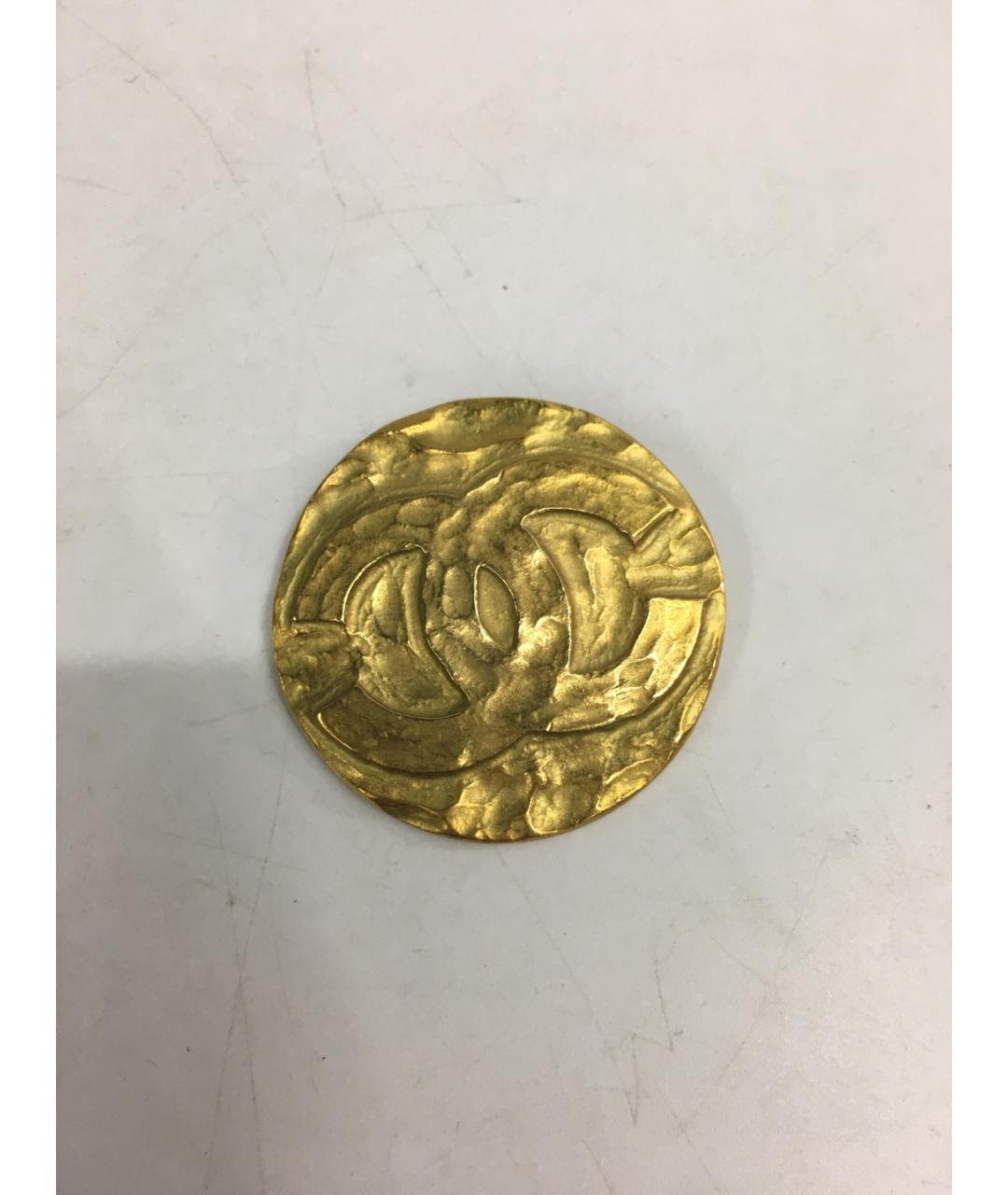 CHANEL Золотая металлическая булавка / брошь, фото 9