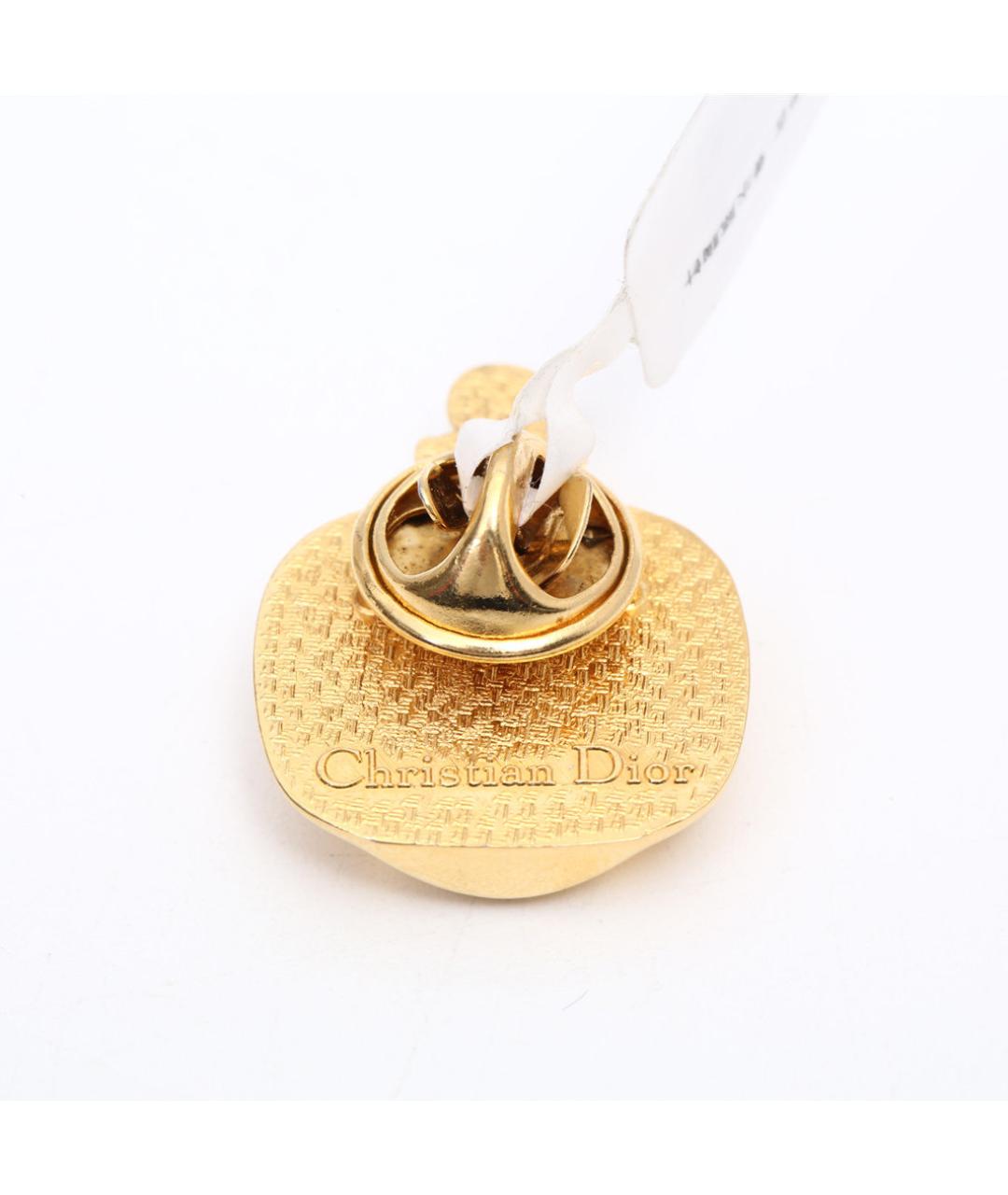 CHRISTIAN DIOR Золотая металлическая булавка / брошь, фото 5