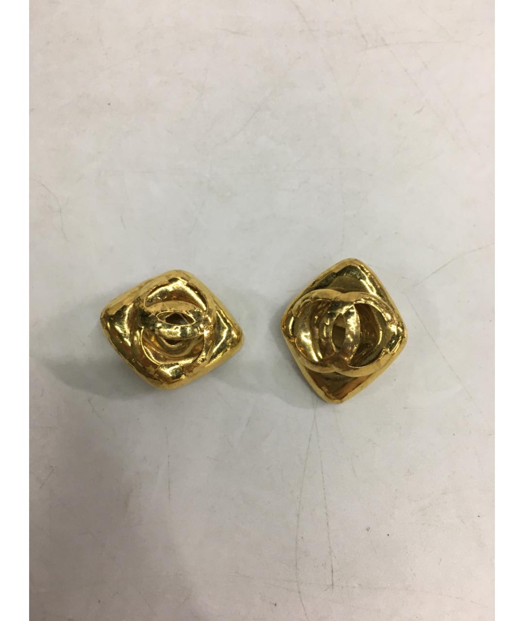 CHANEL Золотые металлические клипсы, фото 8