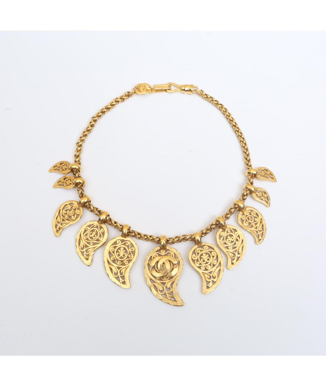 CHANEL Золотое металлическое колье, фото 6