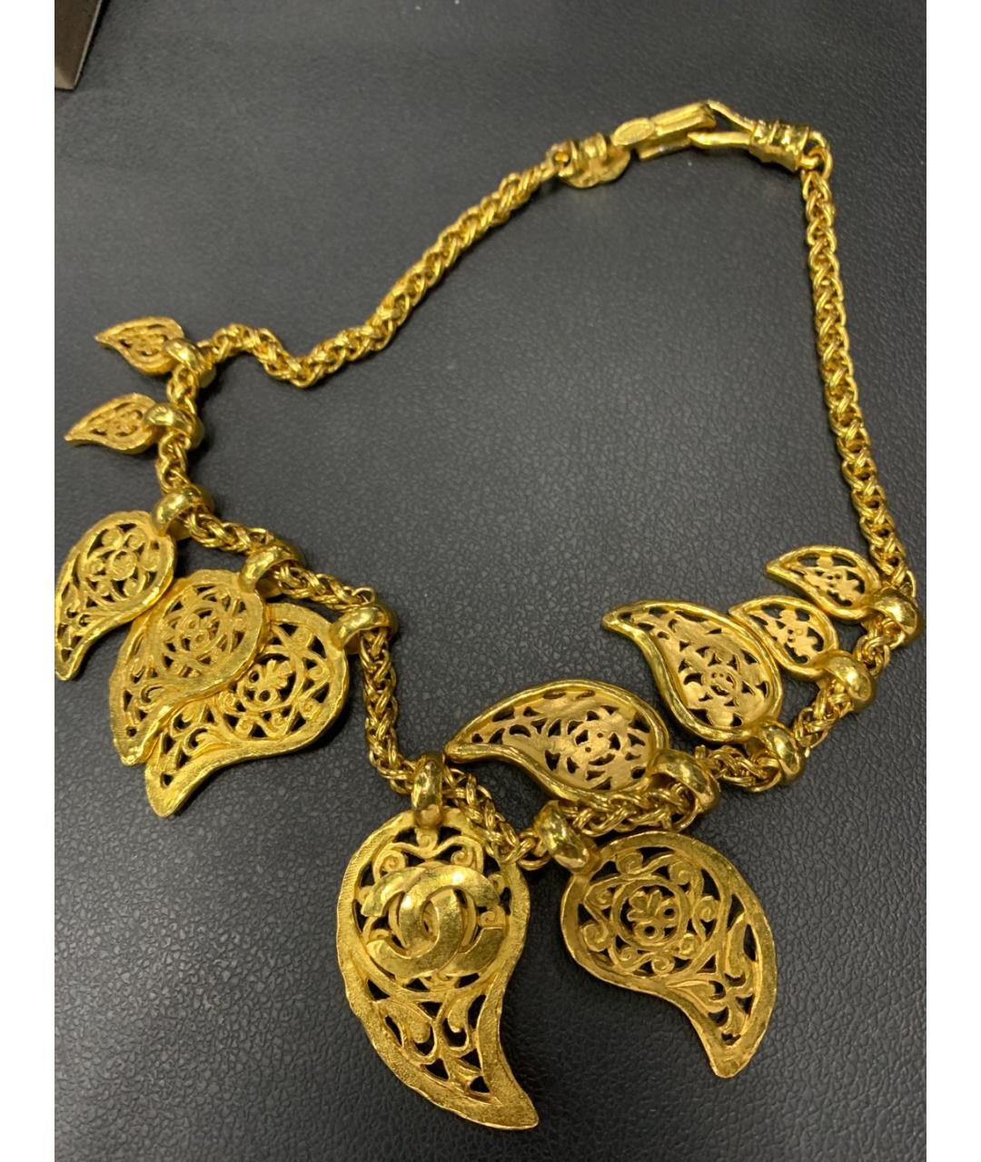 CHANEL Золотое металлическое колье, фото 7