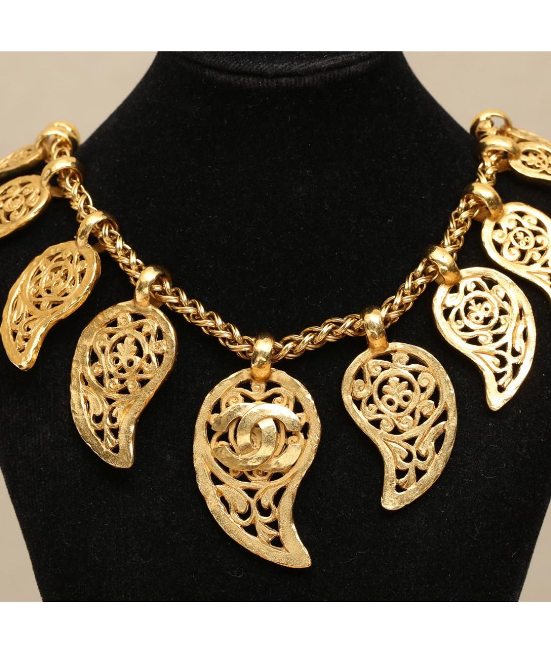 CHANEL Золотое металлическое колье, фото 2