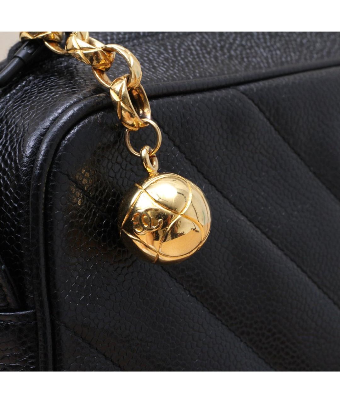 CHANEL Черная кожаная сумка через плечо, фото 8