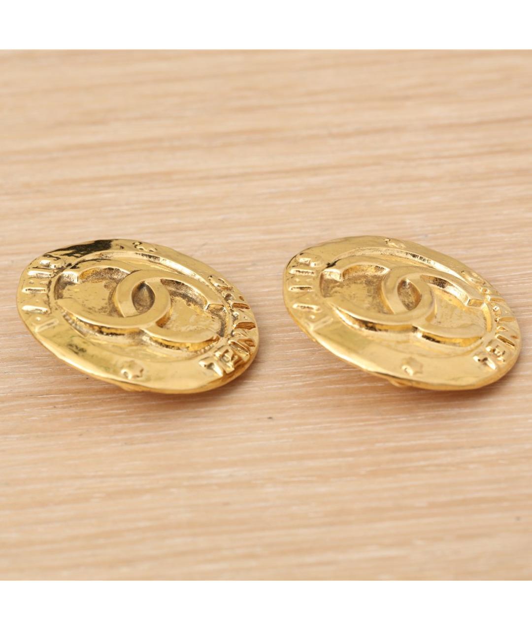 CHANEL Золотые металлические клипсы, фото 2