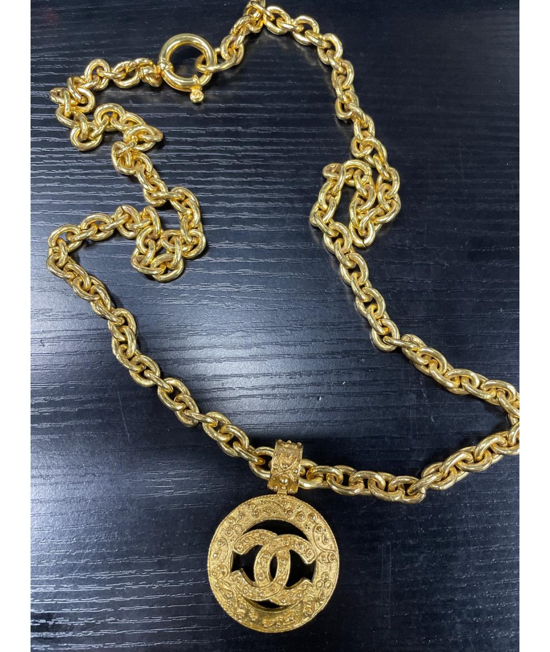 CHANEL Золотое металлическое колье, фото 8