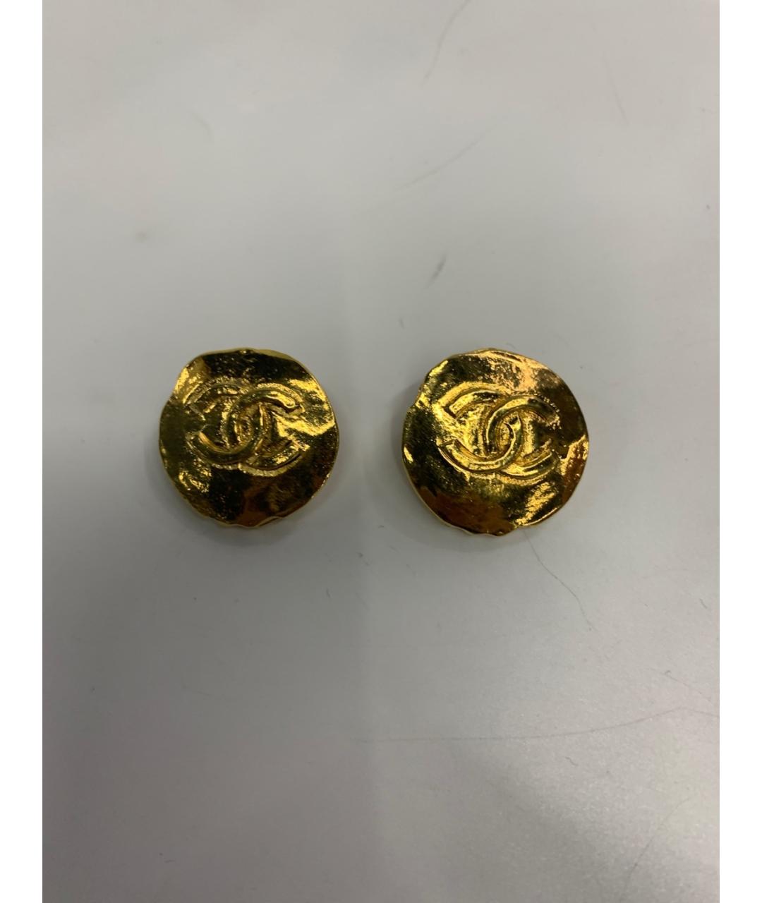 CHANEL Золотые металлические клипсы, фото 7