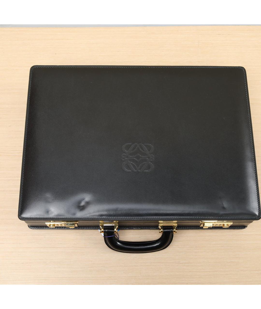 LOEWE Черная кожаная сумка с короткими ручками, фото 10