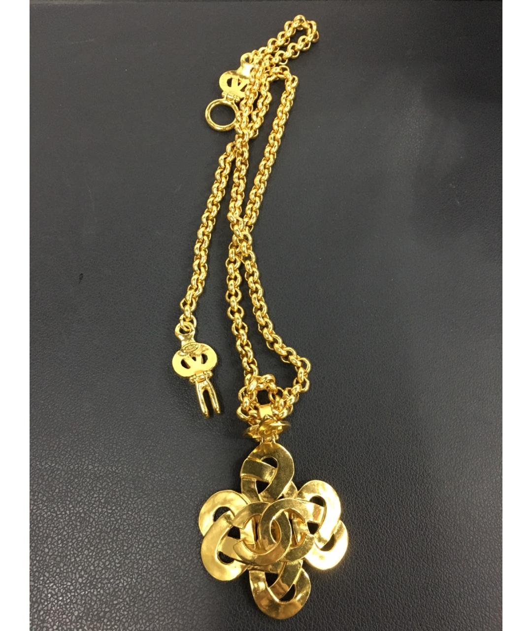 CHANEL Золотое металлическое колье, фото 8