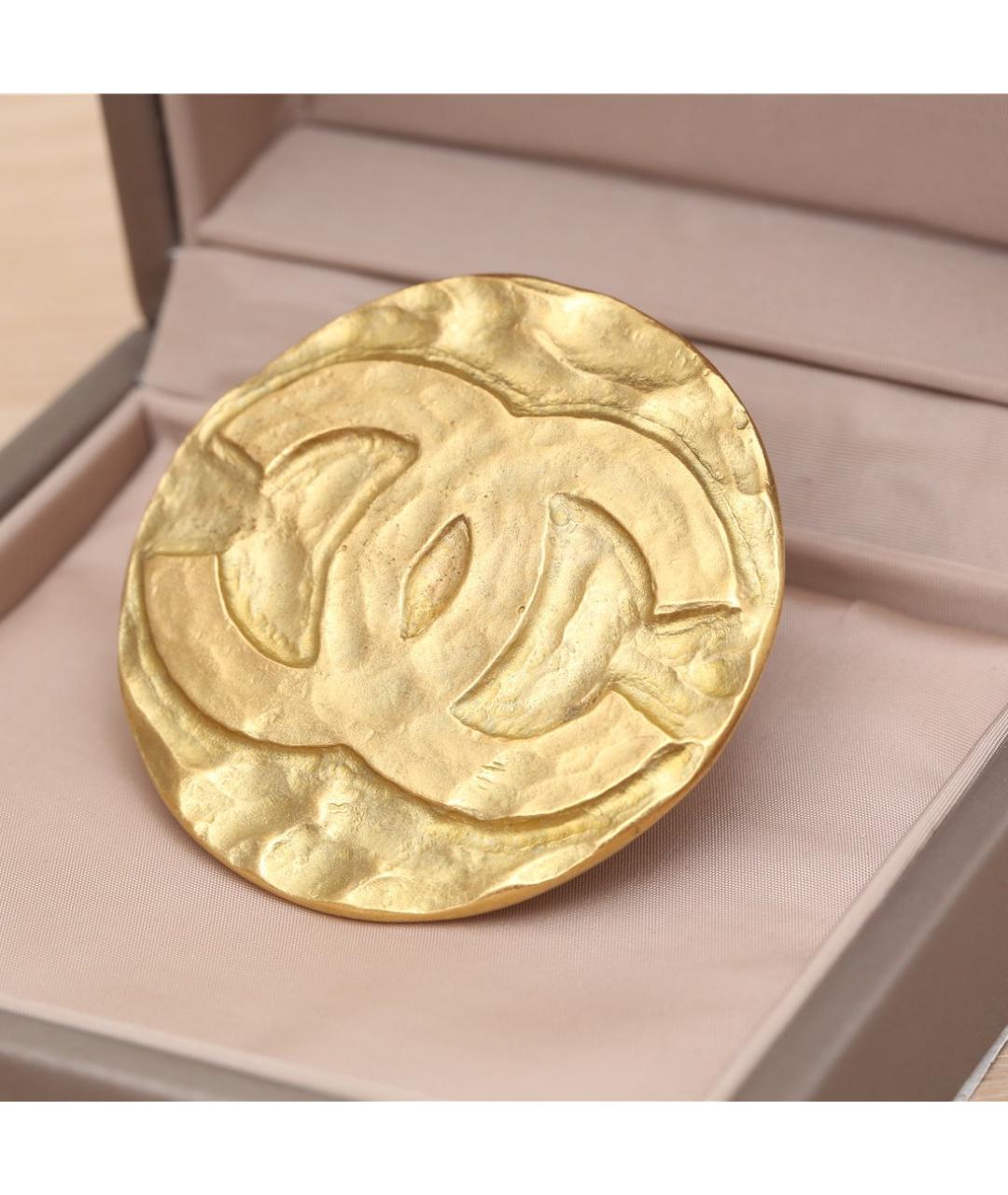 CHANEL Золотая металлическая булавка / брошь, фото 2