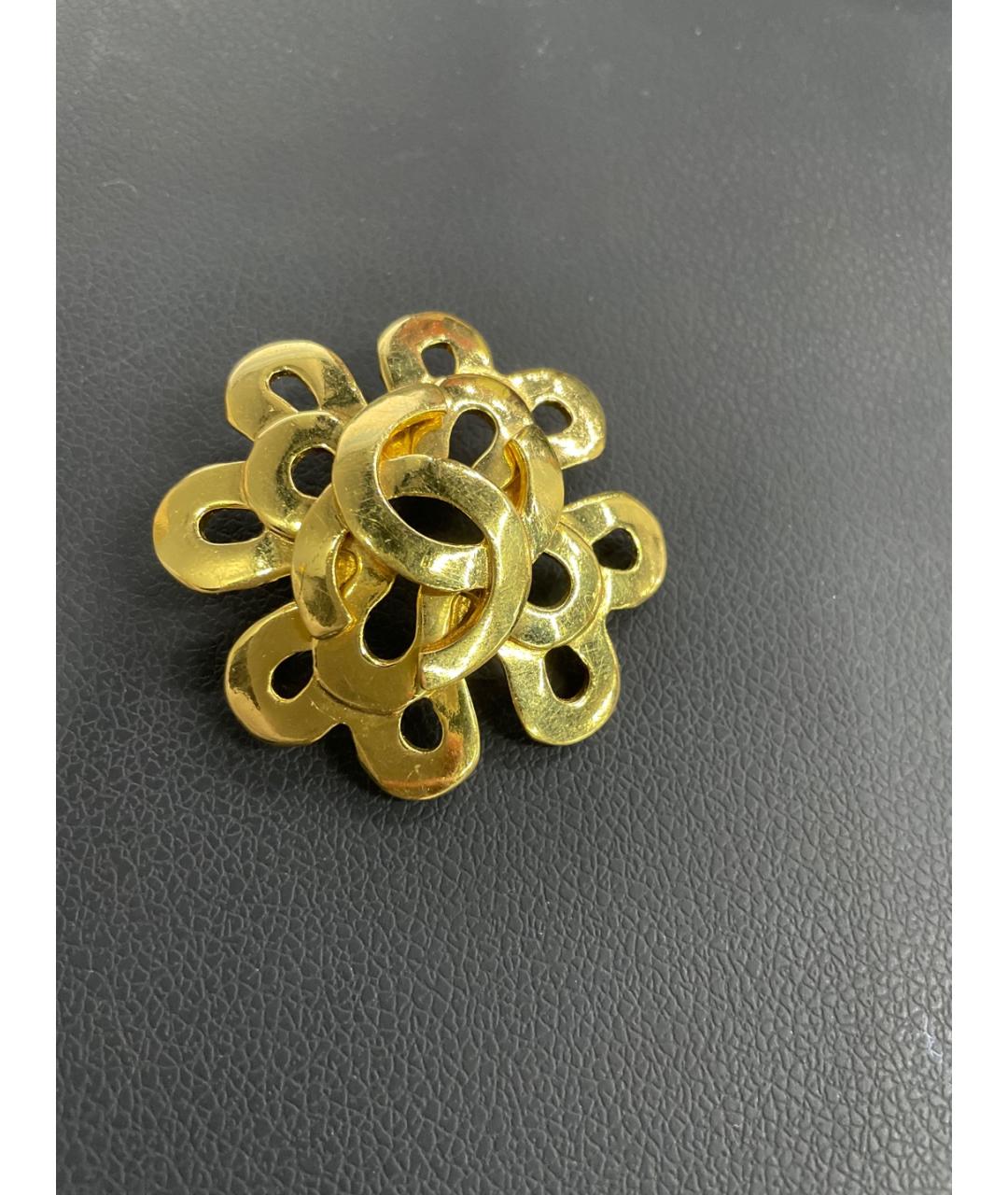 CHANEL Золотая металлическая булавка / брошь, фото 8