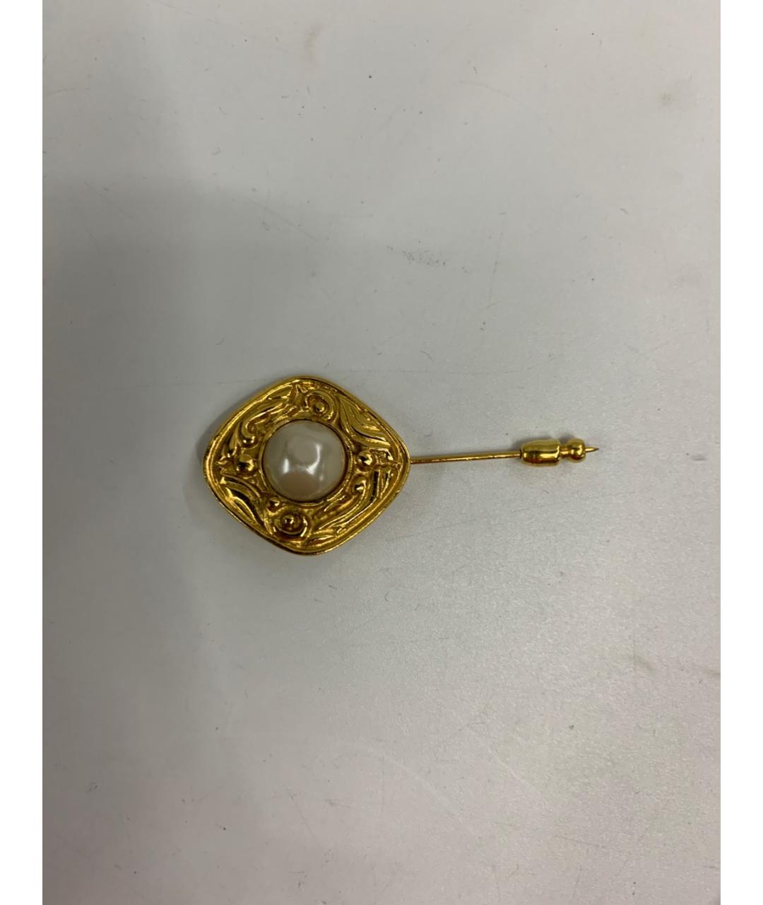 CHANEL Золотая металлическая булавка / брошь, фото 6