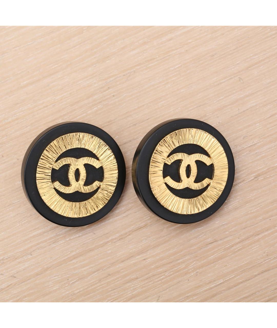 CHANEL Черные металлические клипсы, фото 6