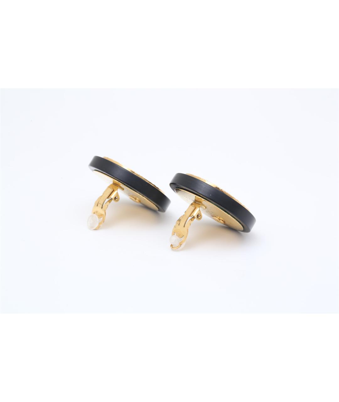 CHANEL Черные металлические клипсы, фото 4