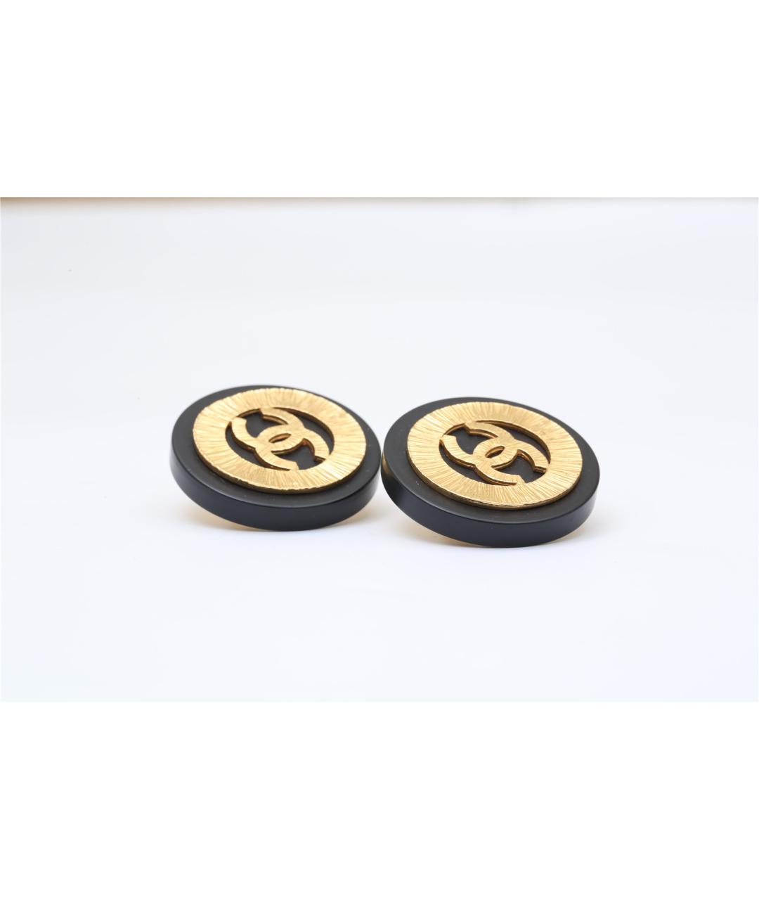 CHANEL Черные металлические клипсы, фото 2