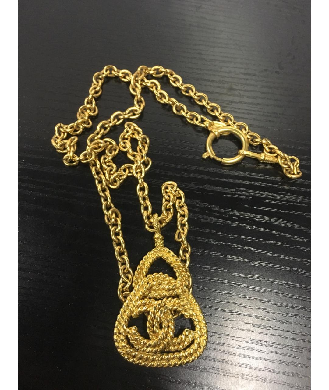 CHANEL Золотая металлическая подвеска, фото 8