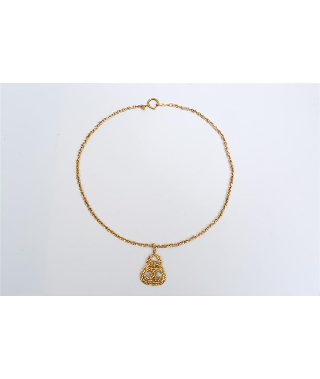 CHANEL Золотая металлическая подвеска, фото 6