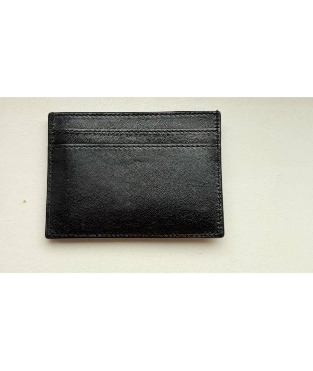 SAINT LAURENT Черный кожаный кардхолдер, фото 2