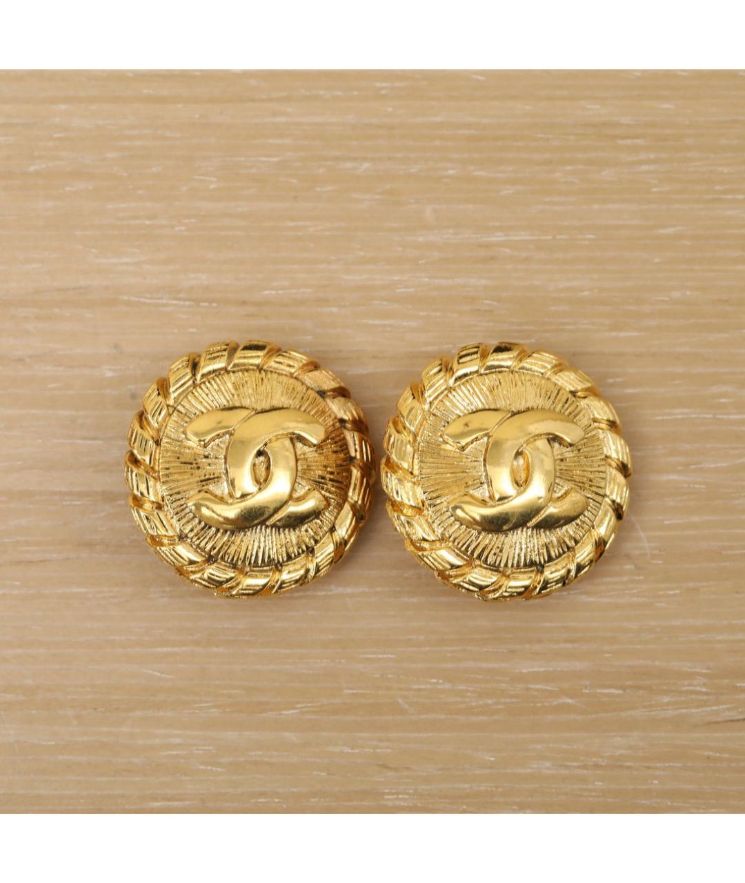 CHANEL Золотые металлические клипсы, фото 2