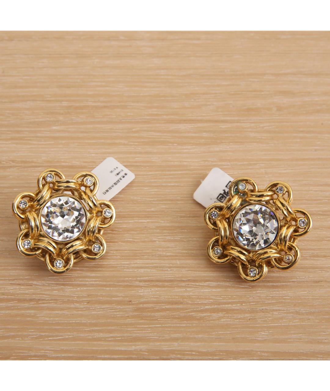 CHANEL Золотые металлические серьги, фото 2