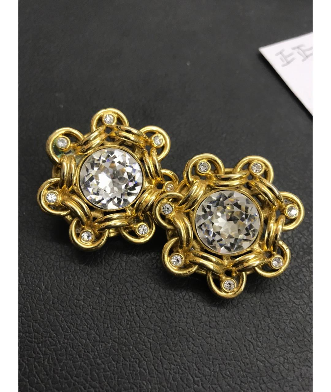 CHANEL Золотые металлические серьги, фото 3