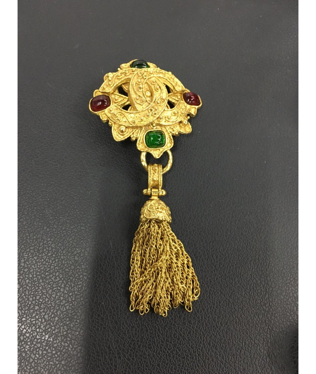 CHANEL Золотая металлическая булавка / брошь, фото 6