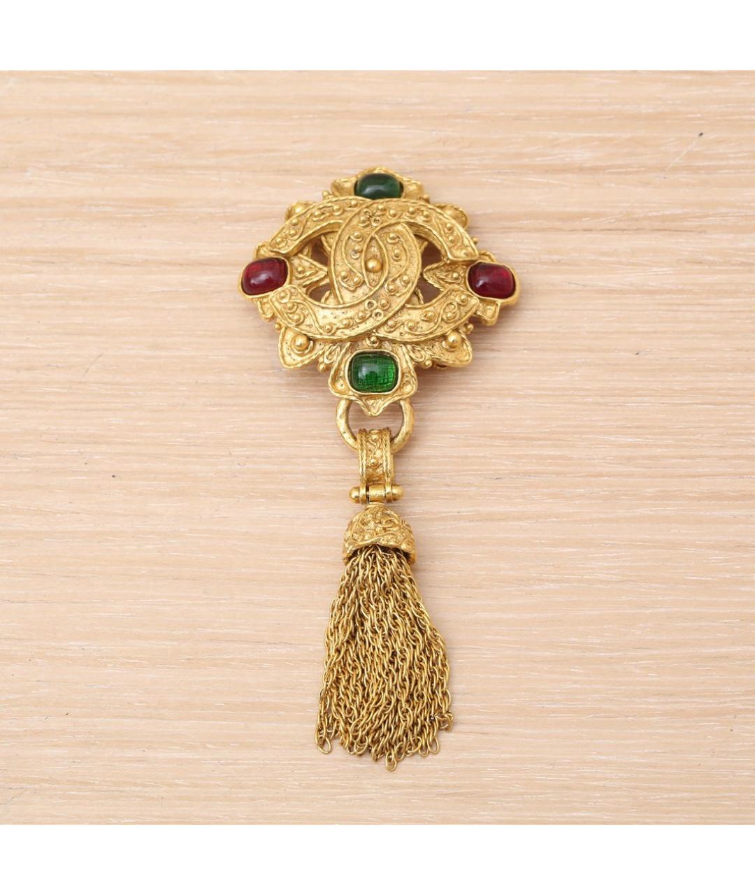 CHANEL Золотая металлическая булавка / брошь, фото 2