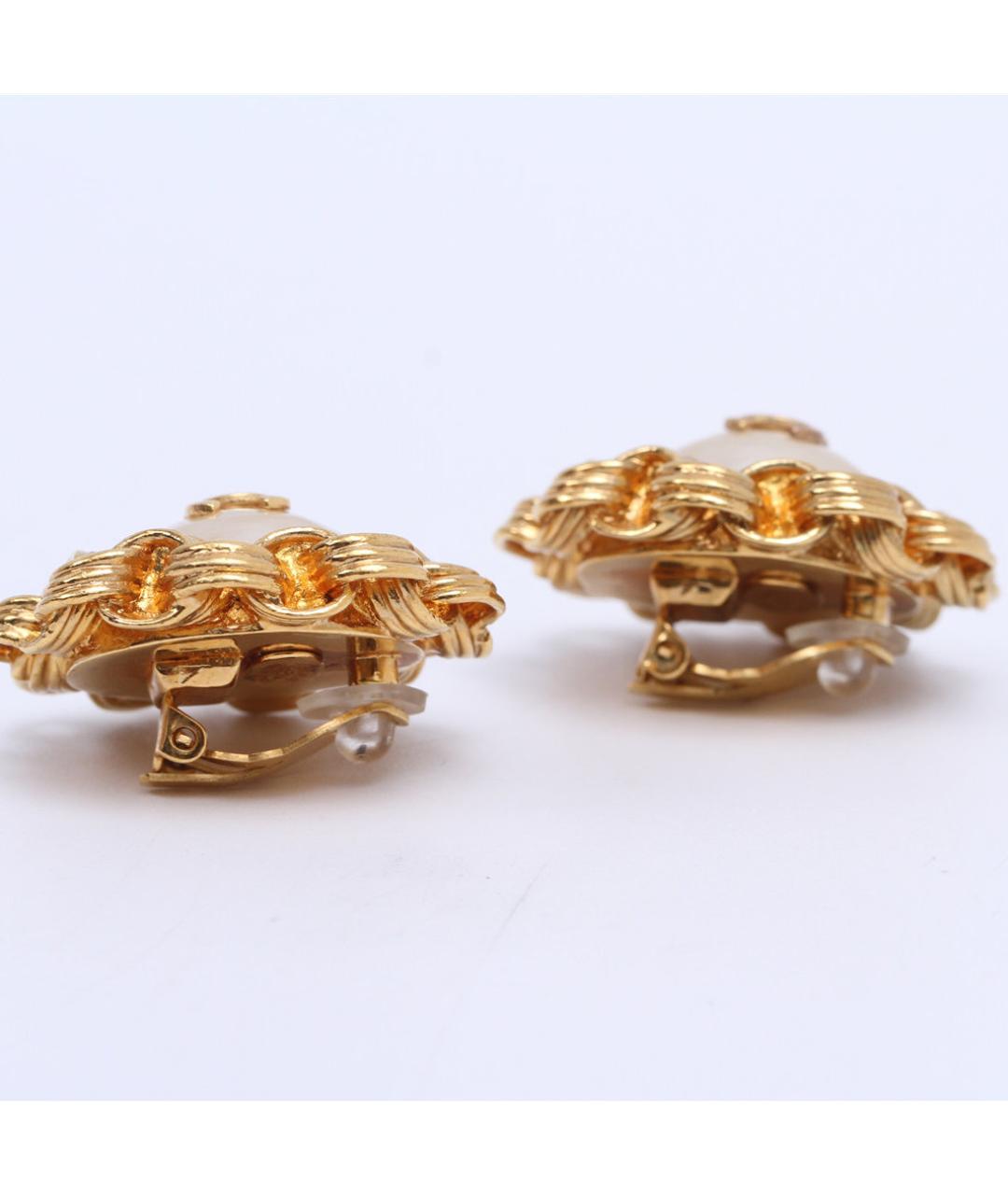 CHANEL Золотые металлические клипсы, фото 4