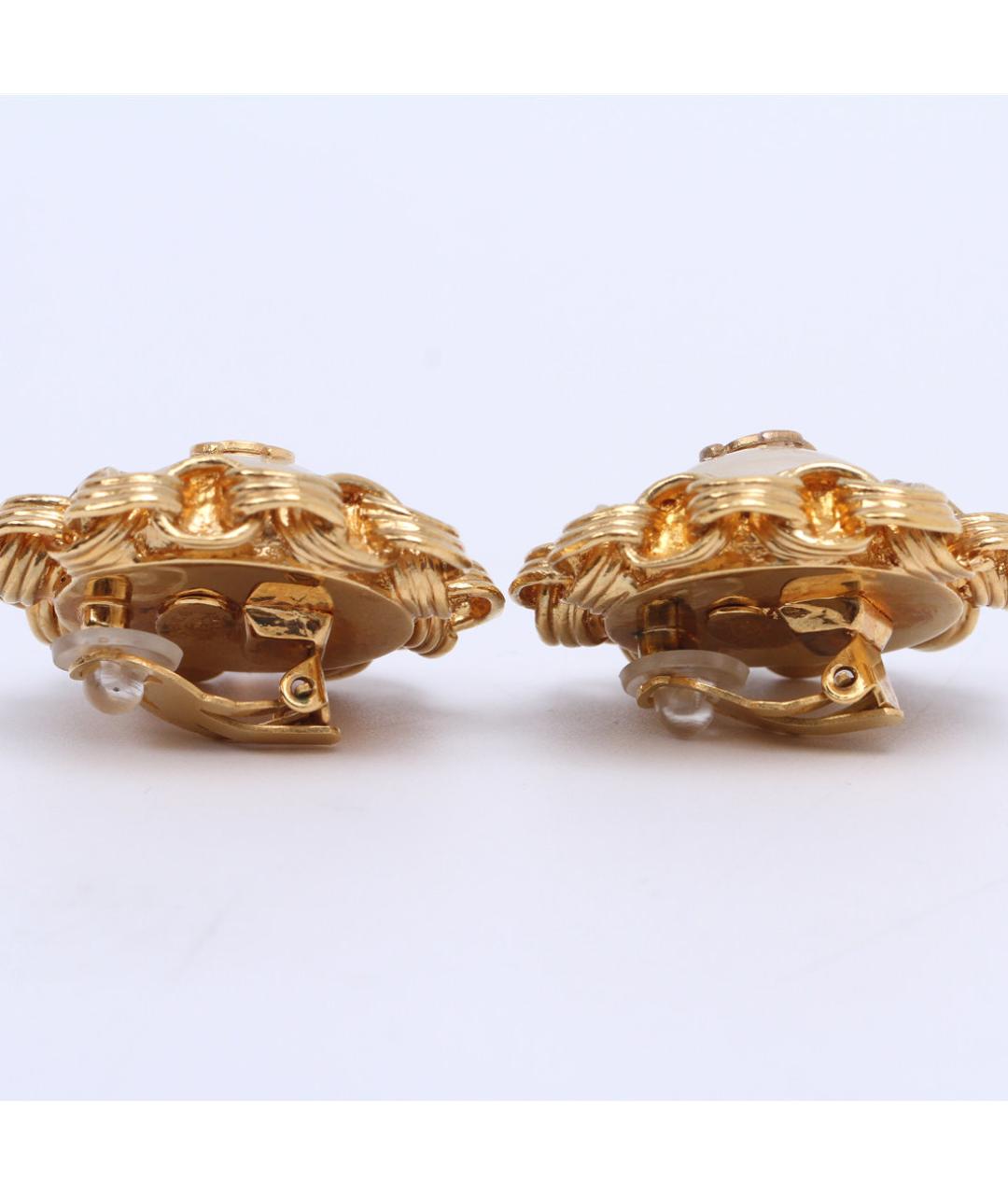 CHANEL Золотые металлические клипсы, фото 6