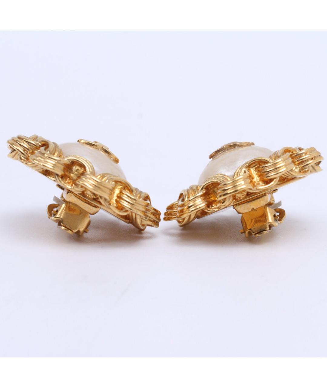 CHANEL Золотые металлические клипсы, фото 5