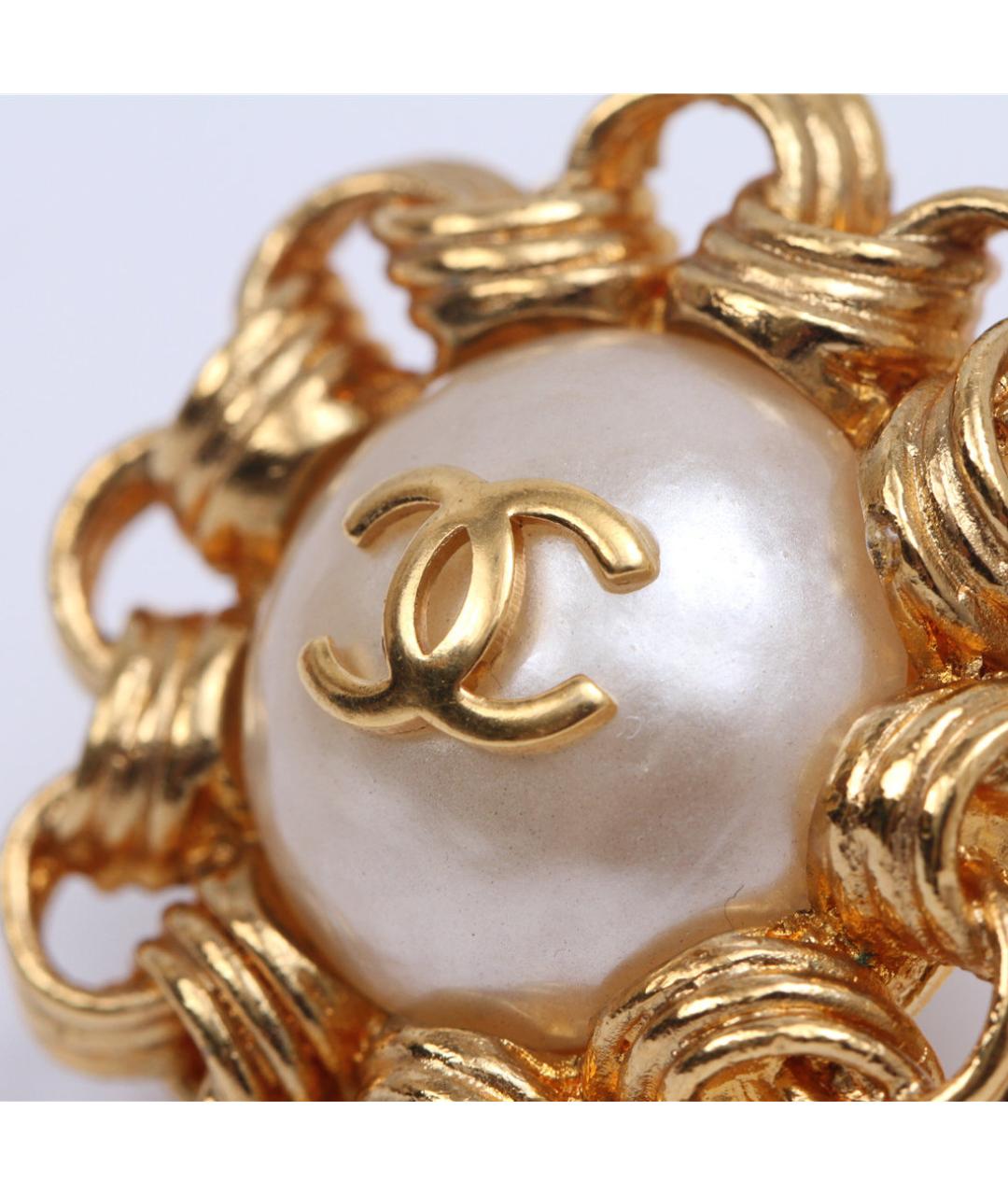 CHANEL Золотые металлические клипсы, фото 9